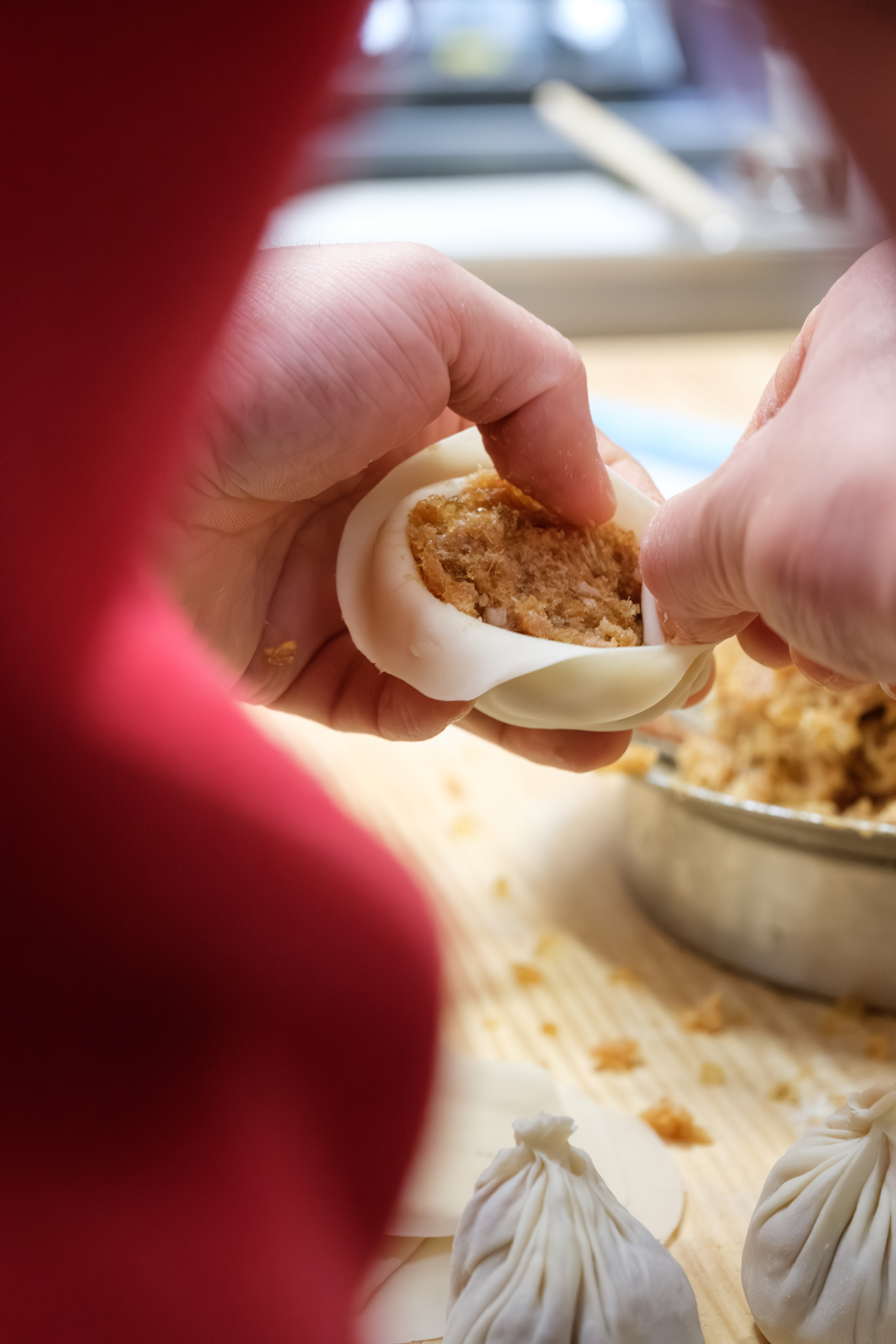 Handmade dim sum being prepared at Dim Sum Duck